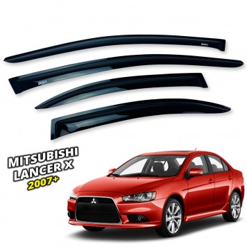 Дефлекторы окон Mitsubishi Lancer 10 2007+ накладные (DEFL) Q2
